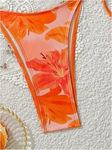 Verdusa 2 Piece Bathing Suits Thong Triangle Bikini Sets Halter Neck Cheeky Bathing Suit in Saudi Arabia