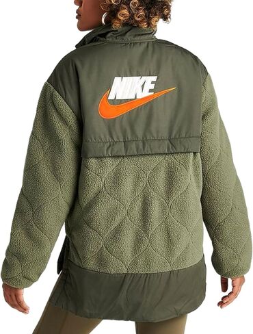 Nike Women's Sportswear 1/4-Zip High Pile City Utility Pullover Jacket (US, Alpha, Medium, Regular, Regular, Standard, Green/Cargo Khaki) in Saudi Arabia