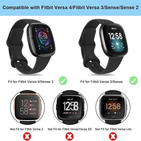 أحزمة معدنية متوافقة مع Fitbit Versa 4 Bands/Fitbit Versa 3 Bands/Sense 2 Bands/Fitbit Sense Watch Bands للنساء والرجال، حزام معصم شبكي من الفولاذ المقاوم للصدأ مع قفل مغناطيسي قابل للتعديل in Kuwait