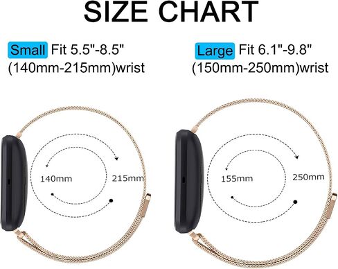 Metal Bands Compatible with Fitbit Versa 4 Bands/Fitbit Versa 3 Bands/Sense 2 Bands/Fitbit Sense Watch Bands for Women Men, Stainless Steel Mesh Wristband Strap with Adjustable Magnet Lock in Saudi Arabia