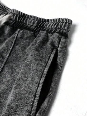 SOLY HUX Men's Wide Leg Sweatpants Vintage Drawstring Baggy Pants Y2k Streetwear in Saudi Arabia