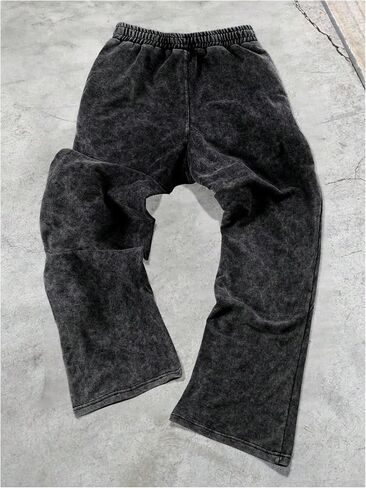 SOLY HUX Men's Wide Leg Sweatpants Vintage Drawstring Baggy Pants Y2k Streetwear in Saudi Arabia
