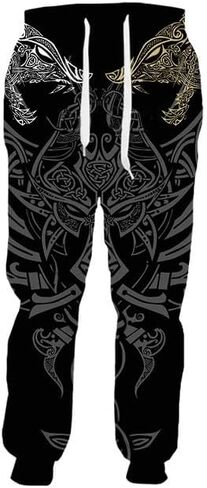 Viking Workout Pants For Men Nordic Wolf Jogger Sweatpants Vintage Viking Pants Joggers Pants Casual Hip Hop Pants in Saudi Arabia