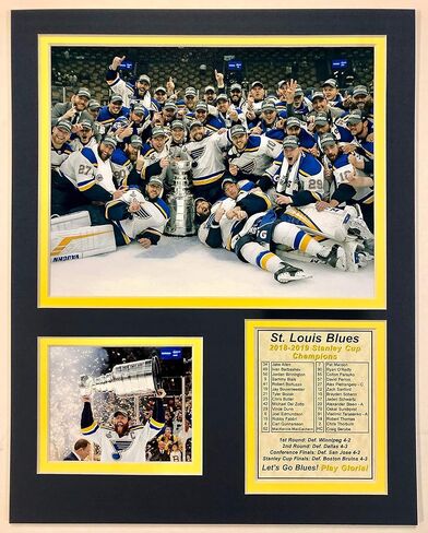 سانت لويس بلوز - وضعية الفريق مع الكأس - أبطال كأس ستانلي 2018-2019 - مجموعة صور غير مؤطرة مقاس 11 بوصة × 14 بوصة in Saudi Arabia