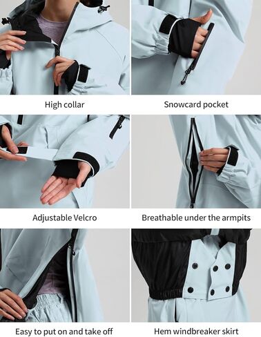 GSOU SNOW Snowboard Jacket Men Ski Snow Jackets Waterproof Coat Hooded Warm Winter Sport in Kuwait