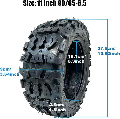 90/65-6.5 Tubeless Scooter Tire 11 inch for Electric Scooter Mini Pocket Dirt Pit Bike Outer Tire Vacuum Road Tires(2 Pack) in Saudi Arabia
