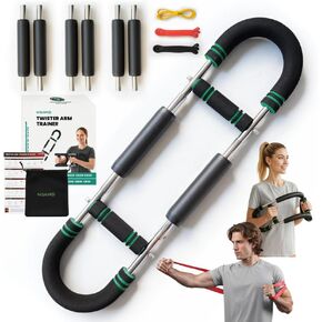 Twister Arm Trainer, for Men & Women, Adjustable with 6 Springs, 3 Resistance Bands for Warming-up & Stretching up The Muscles. Detachable Home Fitness Equipment for Enhancing Body Muscles - Green in Saudi Arabia