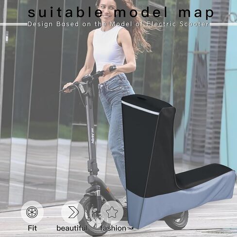 غطاء سكوتر كهربائي (300 واط - 800 واط) - مناسب لجميع المواسم، تصميم مناسب بشكل أفضل، نسيج أكسفورد عالي التحمل، حماية ضد الغبار والرياح، (أسود رمادي) (47 × 24 × 45 in Kuwait