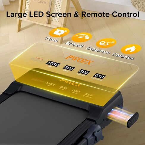 Walking Pad Treadmill with 15% Auto Incline, Foldable Under Desk Treadmill 300lbs Capacity with Remote Control, 3.5 HP Walking Pad with Handle Bar & LED Display for Home Office Use in Saudi Arabia