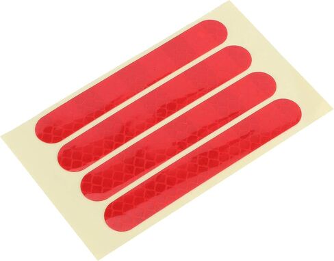 Wheel Reflective Sticker, 4PCS Self Adhesive Front Rear Wheel Reflective Strip Tape Electric Scooter Accessory Fit for Ninebot G30 (Red) in Saudi Arabia