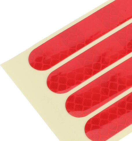 Wheel Reflective Sticker, 4PCS Self Adhesive Front Rear Wheel Reflective Strip Tape Electric Scooter Accessory Fit for Ninebot G30 (Red) in Saudi Arabia