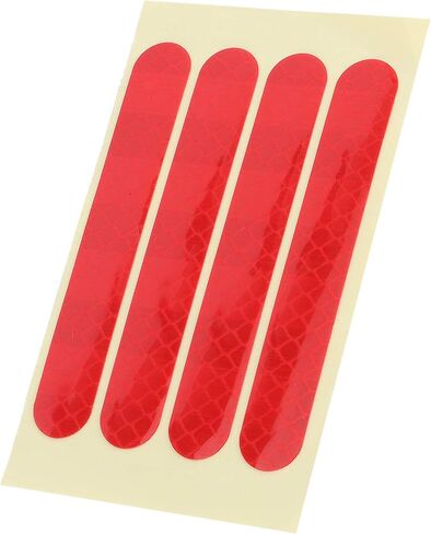 Wheel Reflective Sticker, 4PCS Self Adhesive Front Rear Wheel Reflective Strip Tape Electric Scooter Accessory Fit for Ninebot G30 (Red) in Saudi Arabia