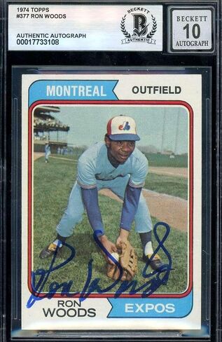 Ron Woods Gem Mint 10 Beckett BAS Signed 1974 Topps Autograph - Baseball Slabbed Autographed Cards in Saudi Arabia
