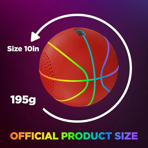 Portable Bluetooth Speaker with LED Lights & Dynamic Bass - Wireless Basketball Speaker for Sports Fans, 8H Playtime, Beat Sync Light Show, IPX4 Splashproof - Ideal Gift for Kids, Teens, Adults in Saudi Arabia