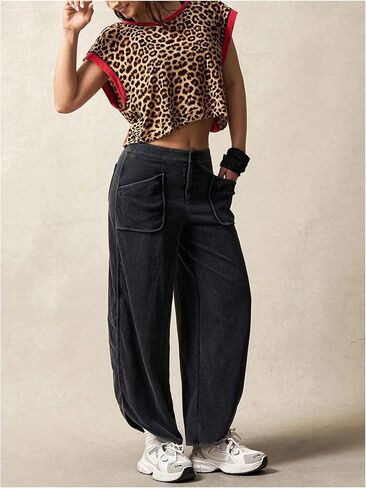 SOLY HUX Women's Leopard Print Sports T Shirts Vintage Short Sleeve Workout Running Backless Crop Tee Tops in Saudi Arabia