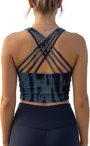 Yoga Tank Top for Women – Strappy Crisscross Racerback, Longline Crop Fit, Soft Breathable Activewear in Saudi Arabia