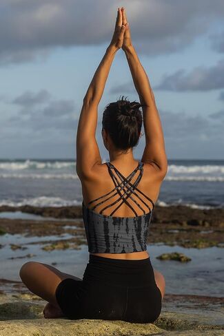 Yoga Tank Top for Women – Strappy Crisscross Racerback, Longline Crop Fit, Soft Breathable Activewear in Saudi Arabia