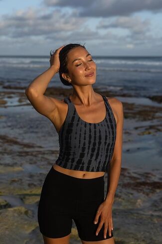 Yoga Tank Top for Women – Strappy Crisscross Racerback, Longline Crop Fit, Soft Breathable Activewear in Saudi Arabia