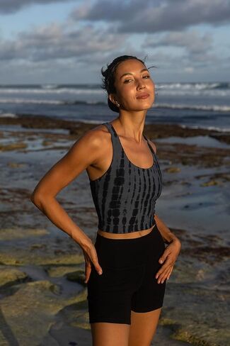Yoga Tank Top for Women – Strappy Crisscross Racerback, Longline Crop Fit, Soft Breathable Activewear in Saudi Arabia