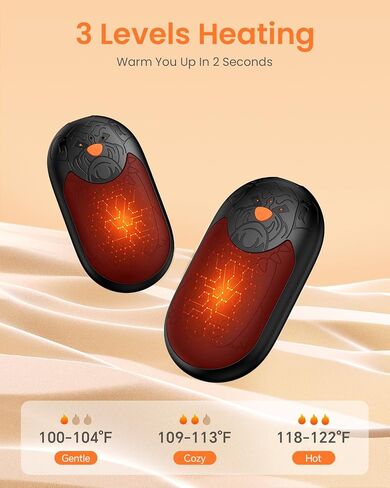 AJVV Hand Warmers Rechargeable 2 Pack丨Electric Hand Warmer with 20Hrs Warmth & 2s Fast Heat & 3-Temp Settings, Magnetic Portable Handwarmers,Gifts for Men, Women, Kids, Camping, Fishing, Hunting, Ski in Saudi Arabia