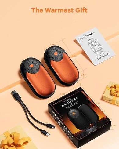 AJVV Hand Warmers Rechargeable 2 Pack丨Electric Hand Warmer with 20Hrs Warmth & 2s Fast Heat & 3-Temp Settings, Magnetic Portable Handwarmers,Gifts for Men, Women, Kids, Camping, Fishing, Hunting, Ski in Saudi Arabia