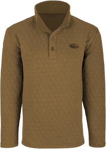 DRAKE Men's Delta Quilted 4-Way Stretch Fleece-Backed Warm Breathable Outdoor Long Sleeve Sweatshirt | Cotton Shell Fabric in Saudi Arabia