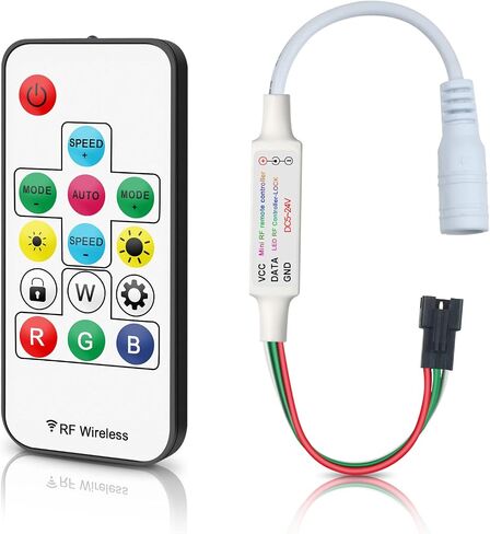 WS2811 WS2812B Controller,Mini 21-Key IR Remote Control for RGB LED Strip Lights,DC 5-24V Wireless RGB Remote Controller for WS2811 WS2812B LED Dream Color Strip Lights in Saudi Arabia