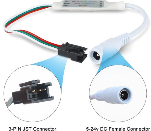 WS2811 WS2812B Controller,Mini 21-Key IR Remote Control for RGB LED Strip Lights,DC 5-24V Wireless RGB Remote Controller for WS2811 WS2812B LED Dream Color Strip Lights in Saudi Arabia