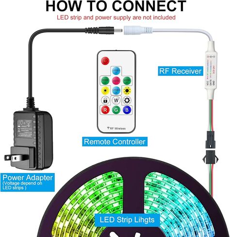 WS2811 WS2812B Controller,Mini 21-Key IR Remote Control for RGB LED Strip Lights,DC 5-24V Wireless RGB Remote Controller for WS2811 WS2812B LED Dream Color Strip Lights in Saudi Arabia