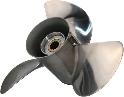 OEM Grade 3 Blades Stainless Steel Outboard (Pressed-in Hub) Propeller Compatible with 40-140HP Mercury Outboards, 15 Tooth Splines in Kuwait