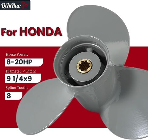 for Honda Outboard Motor 9.9/15/20HP Aluminum Propeller 8 Tooth,3-Blades,4-Blades Props,RH in Saudi Arabia