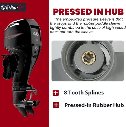 for Honda Outboard Motor 9.9/15/20HP Aluminum Propeller 8 Tooth,3-Blades,4-Blades Props,RH in Saudi Arabia