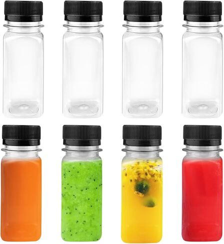 8 PCS 2 Oz Plastic Juice Bottles with Caps Small Containers for Juice Milk Sample and Other Travel Bottles in Saudi Arabia