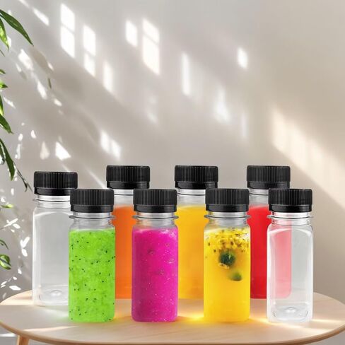 8 PCS 2 Oz Plastic Juice Bottles with Caps Small Containers for Juice Milk Sample and Other Travel Bottles in Saudi Arabia