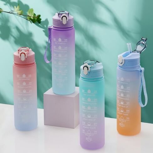 22 oz Sports Water Bottle with Straw, Leakproof Water Bottles for Men Women Drink for Sports Gym Outdoors 1 Pack in Saudi Arabia