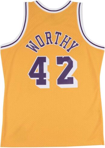 Mitchell & Ness Men NBA Swingman Jersy Lakers 84-85 James Worthy (Light Gold) in Saudi Arabia