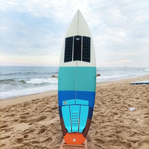 3 Piece Stomp Pad Surfboard EVA Traction Pad Adhesive Professional Tail Pad/Applies All Boards - Surfboards, Shortboards, Longboards, Skimboards in Saudi Arabia