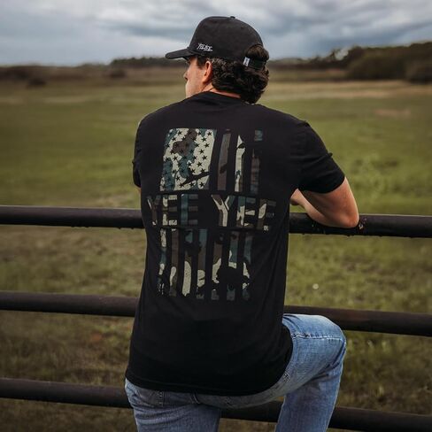 Yee Yee Apparel Flag Graphic Tee Shirt – Men’s Graphic Tees and Short Sleeve Shirts with American Flag Design in Saudi Arabia