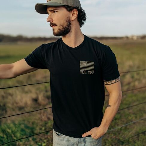 Yee Yee Apparel Flag Graphic Tee Shirt – Men’s Graphic Tees and Short Sleeve Shirts with American Flag Design in Saudi Arabia