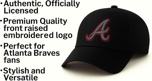 Officially Licensed Atlanta Youth Boys Girls Baseball Hat Black MVP Classic Edition Team Logo Adjustable Kids Sports Cap in Saudi Arabia