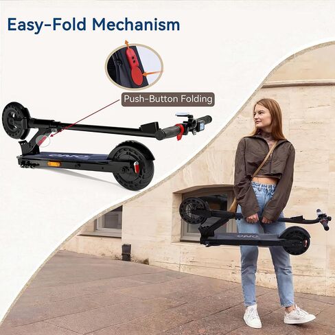 Electric Scooter for Big Kids/Teens - 250W Motor, 15.5 mph Top Speed, Rear Foot Brake, Folding E-Scooter for Riders up to 220 lbs, UL-2272 Certified in Saudi Arabia