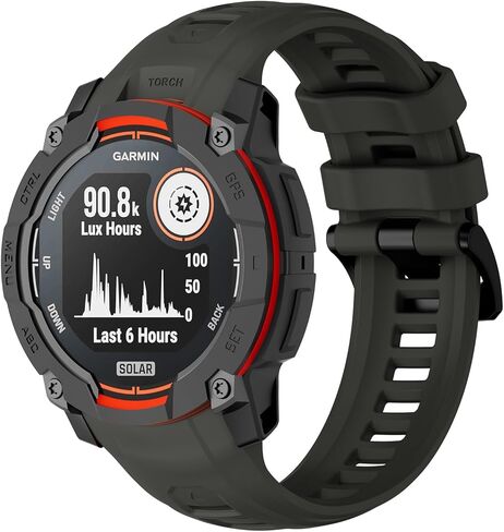 أربطة سيليكون متوافقة مع Garmin Instinct 3 Solar/Amoled 45 مم 50 مم، 22 مم 26 مم حزام رياضي من السيليكون المتين لـ Garmin Instinct 2/Solar/Esports/Tide/Tactical/E 45 مم للنساء والرجال in Kuwait