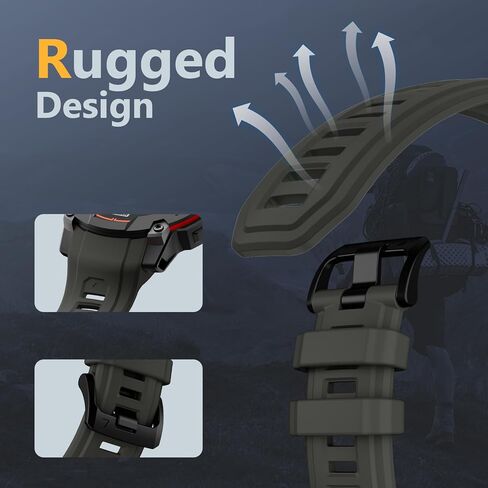 أربطة سيليكون متوافقة مع Garmin Instinct 3 Solar/Amoled 45 مم 50 مم، 22 مم 26 مم حزام رياضي من السيليكون المتين لـ Garmin Instinct 2/Solar/Esports/Tide/Tactical/E 45 مم للنساء والرجال in Kuwait