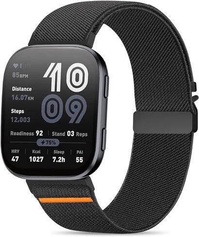 Parachute Buckle Elastic Band for Amazfit Bip 6/5, 22mm Soft Breathable Replacement Strap Compatible with Amazfit Gtr 4/3/2/47mm/Balance for Men and Women in Kuwait