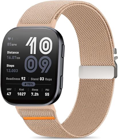 Parachute Buckle Elastic Band for Amazfit Bip 6/5, 22mm Soft Breathable Replacement Strap Compatible with Amazfit Gtr 4/3/2/47mm/Balance for Men and Women in Kuwait