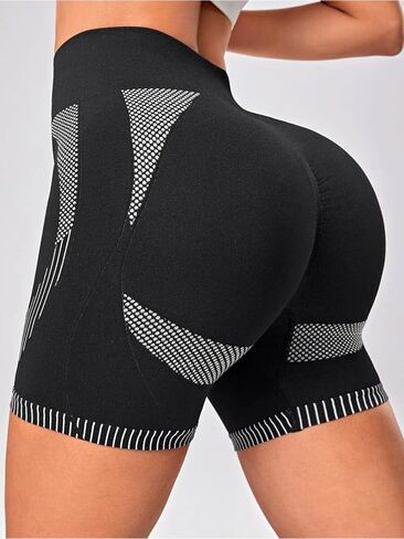 Women's Yoga Shorts Sports Cycling Pants High Waist Stretch Bottoms for Workout in Saudi Arabia