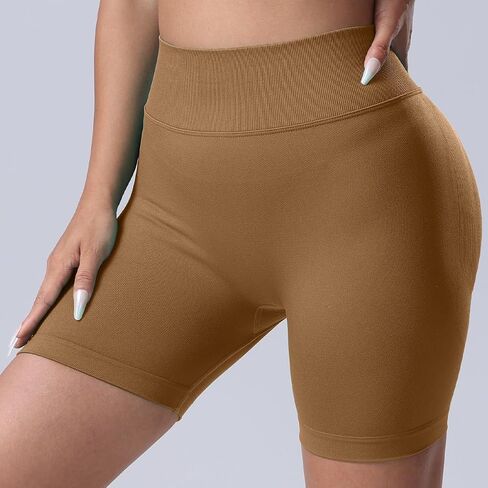 Workout Scrunch Shorts Women V Back Gym Butt Lifting High Waisted Seamless Shorts in Saudi Arabia