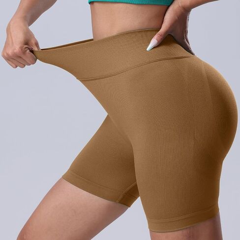 Workout Scrunch Shorts Women V Back Gym Butt Lifting High Waisted Seamless Shorts in Saudi Arabia