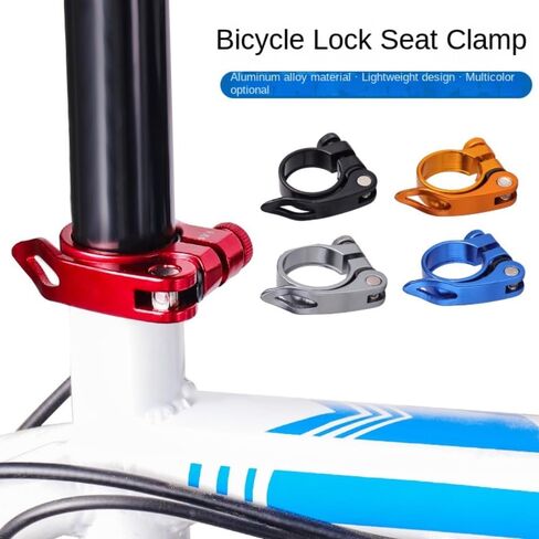 Bike Seat Clamp Aluminium Alloy Cycling Parts Bicycle Seatpost Clamps Mountain(34.9mm Black) in Saudi Arabia