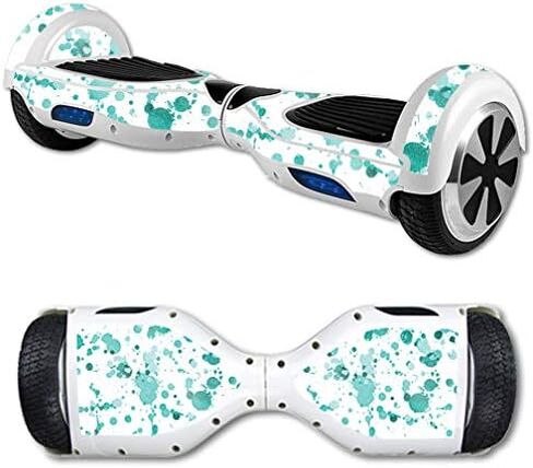 MightySkins Glossy Glitter Skin for Self Balancing Mini Scooter Hover Board - Teal Splatter | Protective, Durable High-Gloss Glitter Finish | Easy to Apply, Remove, and Change Styles | Made in The USA in Saudi Arabia